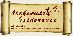 Aleksandra Isidorović vizit kartica